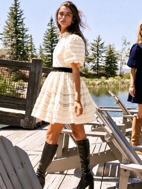 NWT Anthropologie Maude Club Blythe Textured Mini Dress